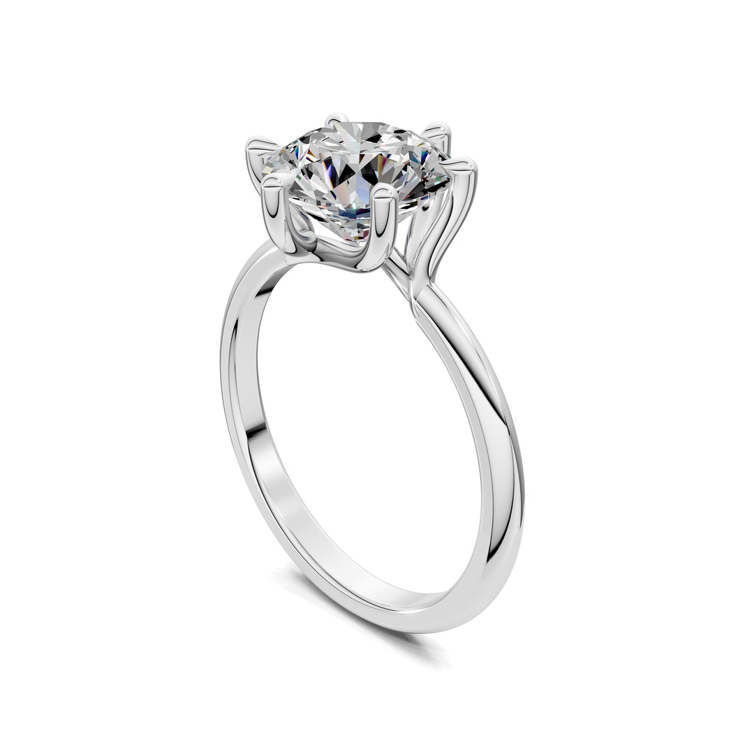 SA30 - Brianna Round Three Stone with Pave Engagement Ring