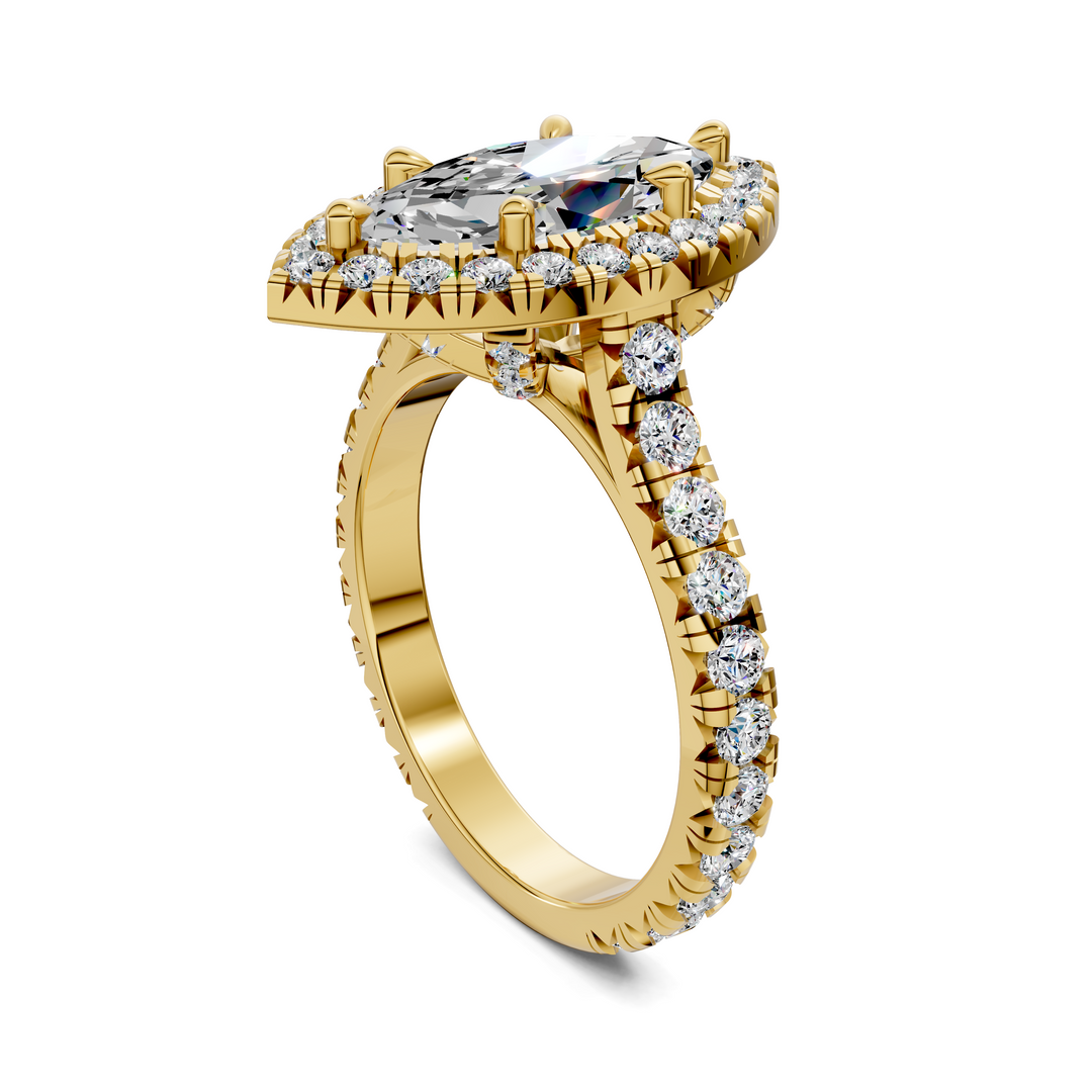 Kiana Halo Cathedral Ring