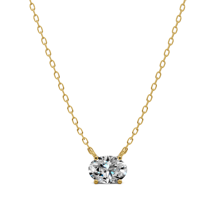 1.50CTW East West Solitaire Oval Diamond Pendant