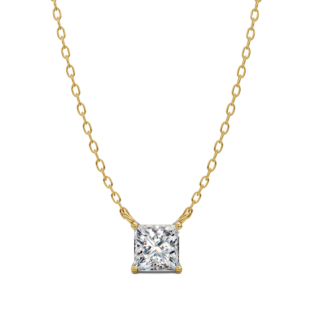 Solitaire Princess Diamond Pendant