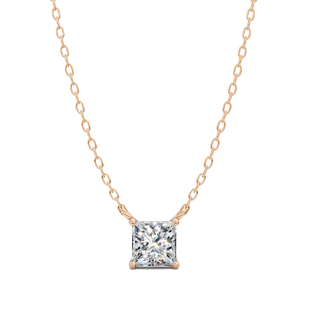 1.50CTW Solitaire Princess Diamond Pendant