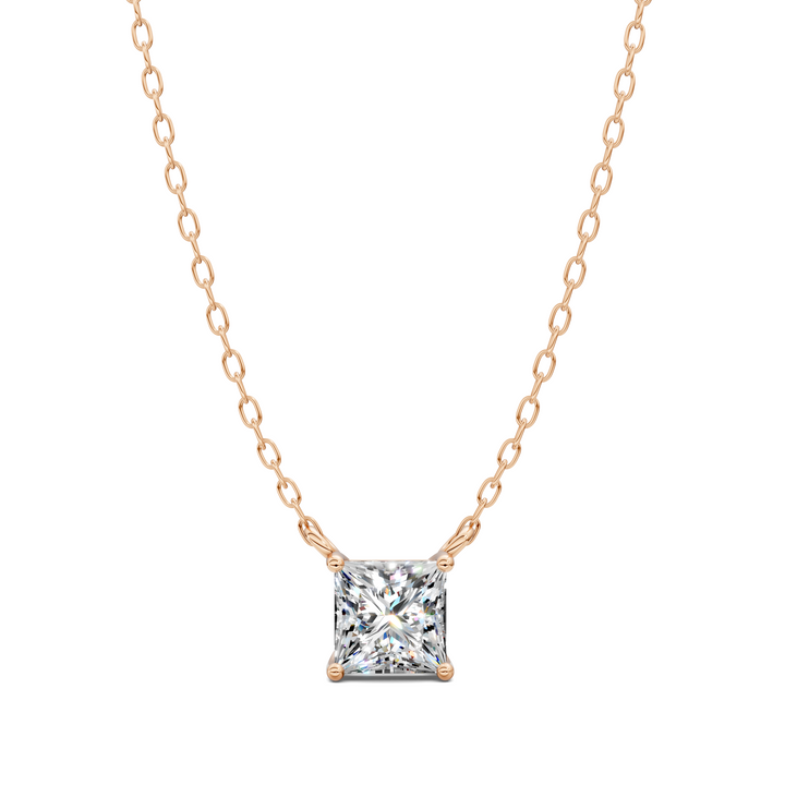 1.50CTW Solitaire Princess Diamond Pendant