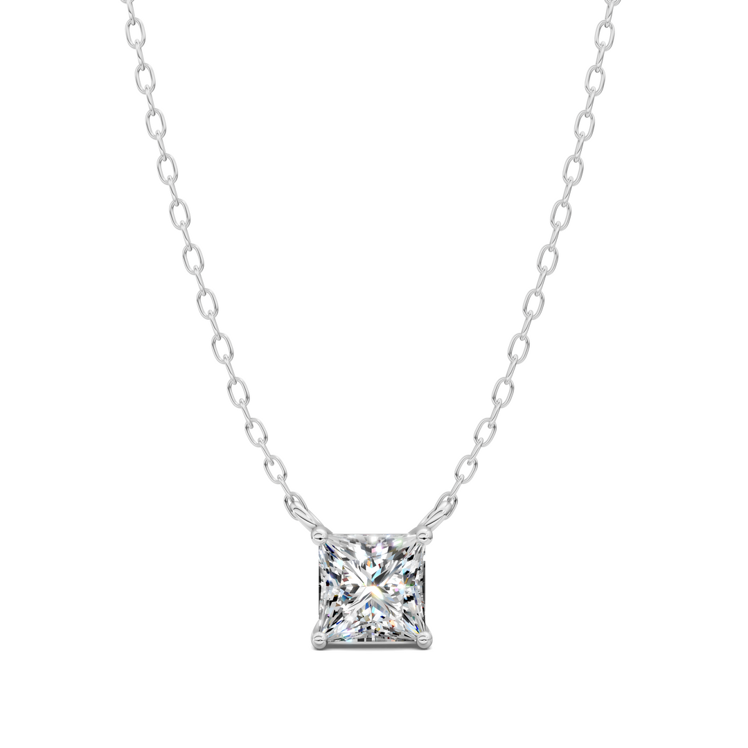 1.50CTW Solitaire Princess Diamond Pendant