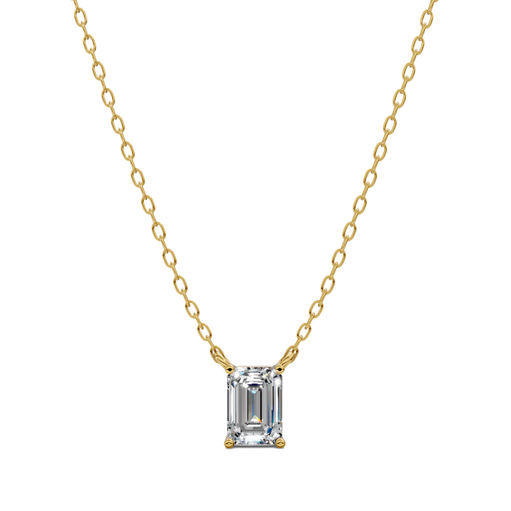 1.50CTW Solitaire Emerald Diamond Pendant