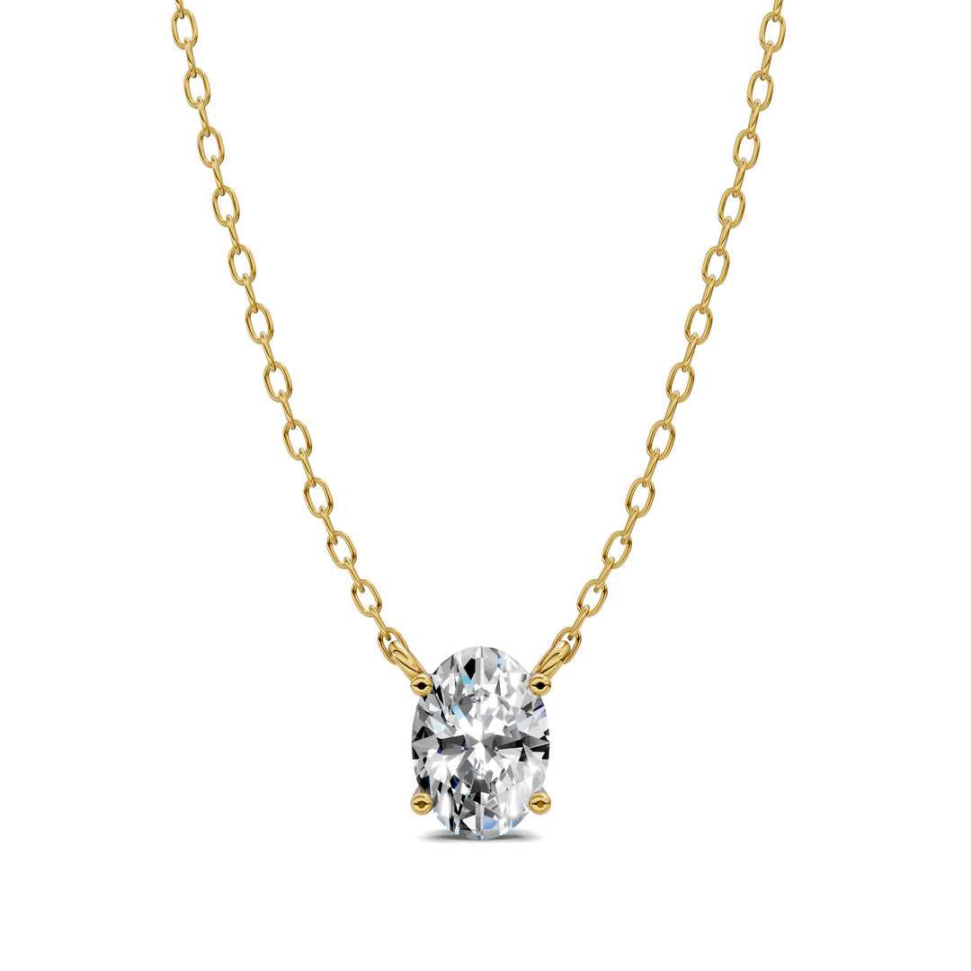 1.50CTW Solitaire Oval Diamond Pendant