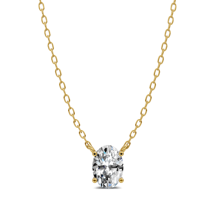 1.50CTW Solitaire Oval Diamond Pendant