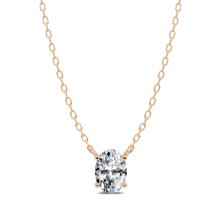 1.50CTW Solitaire Oval Diamond Pendant