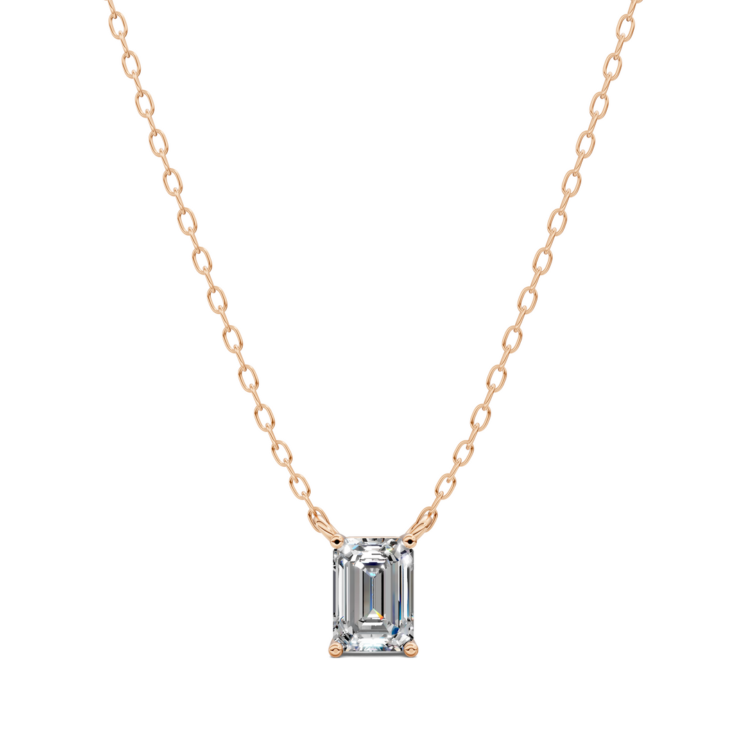 1.50CTW Solitaire Emerald Diamond Pendant