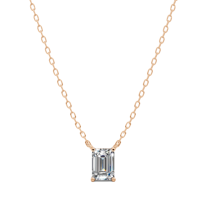 1.50CTW Solitaire Emerald Diamond Pendant