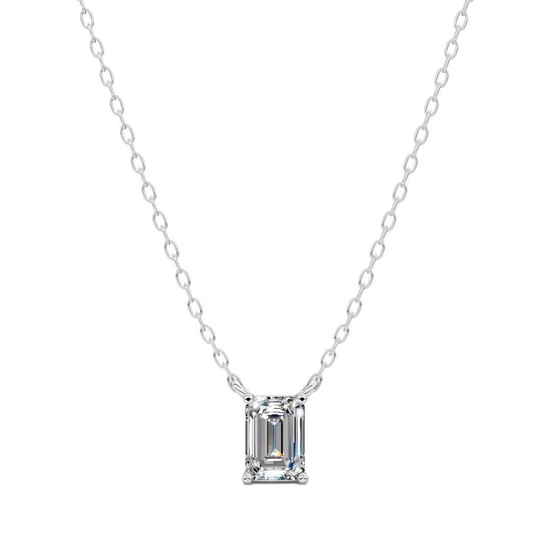 1.50CTW Solitaire Emerald Diamond Pendant