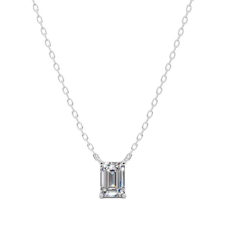 1.50CTW Solitaire Emerald Diamond Pendant