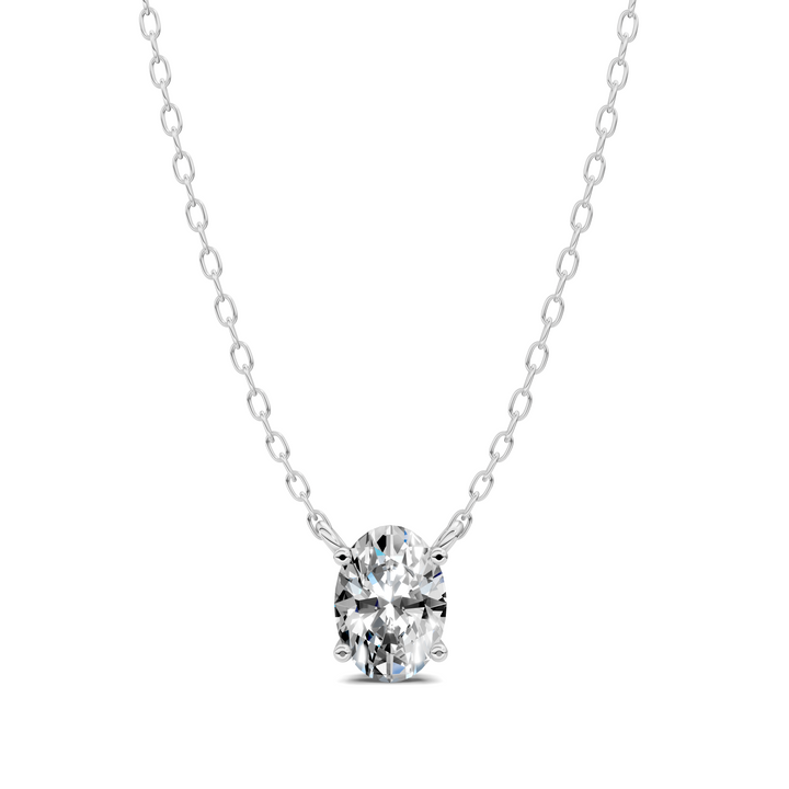 1.50CTW Solitaire Oval Diamond Pendant