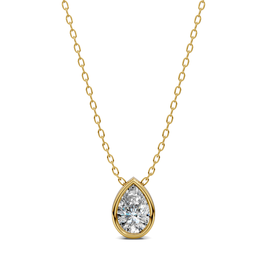 1.50CTW Pear Bezel Pendant