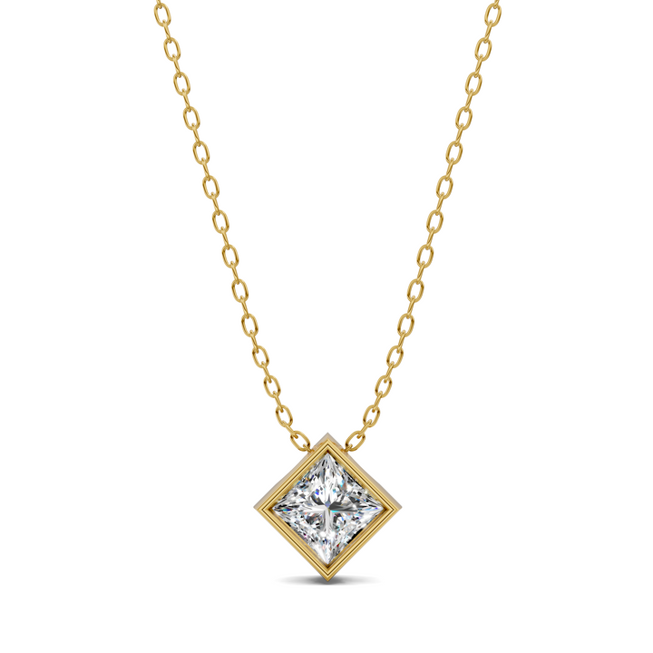 1.50CTW Princess Bezel Pendant