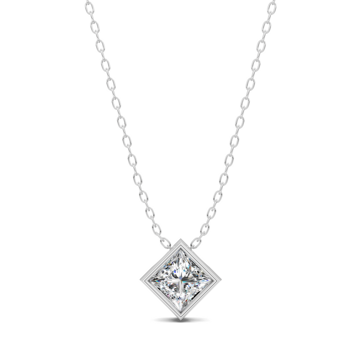 1.50CTW Princess Bezel Pendant