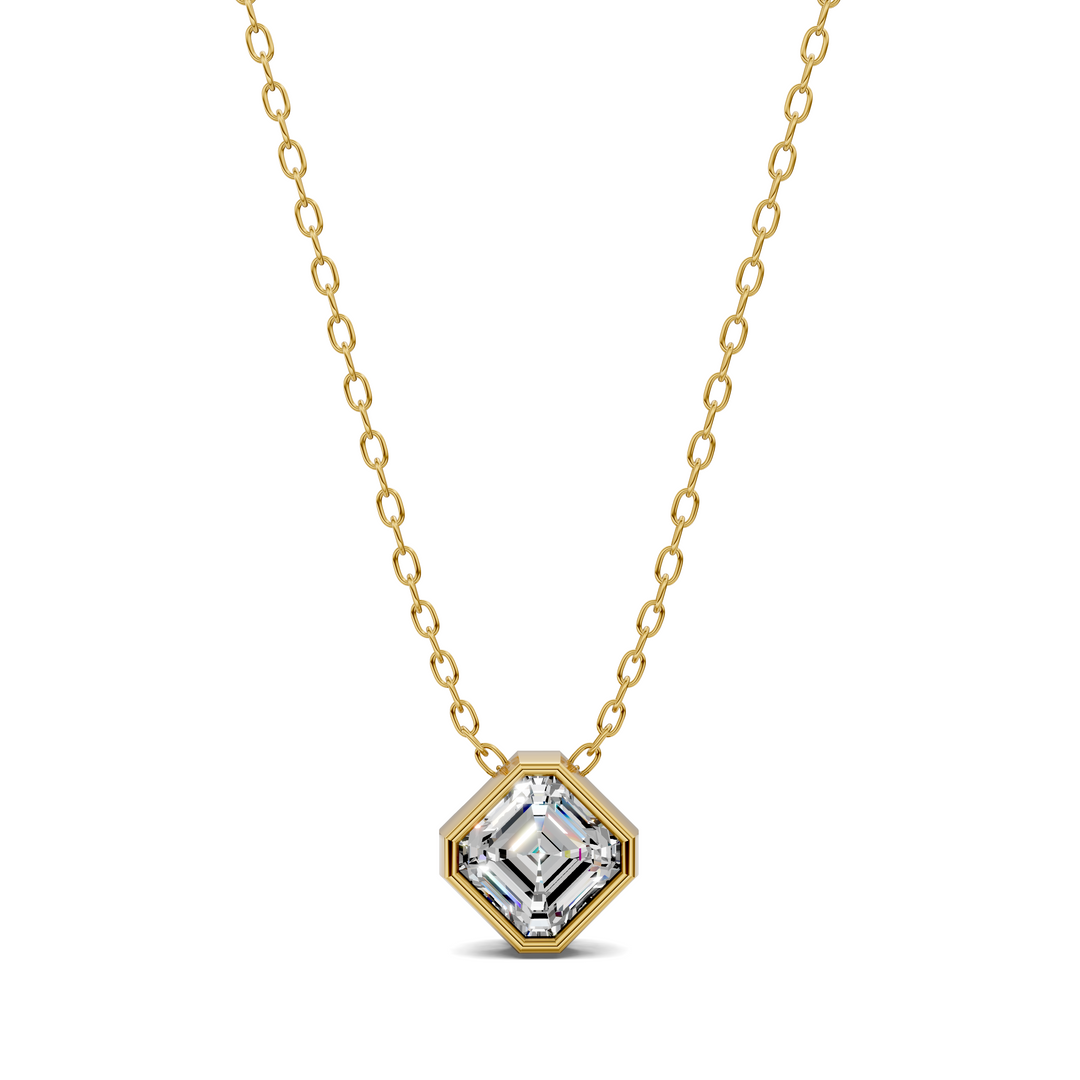 1.50CTW Asscher Bezel Pendant