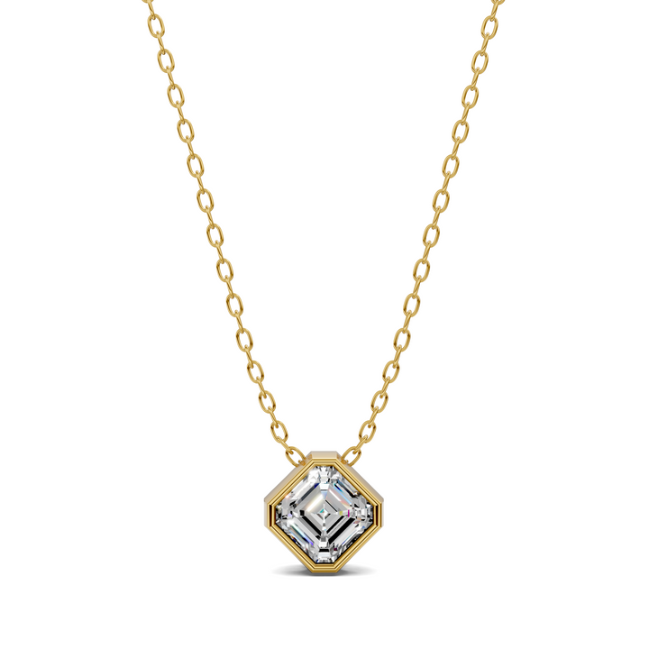 1.50CTW Asscher Bezel Pendant