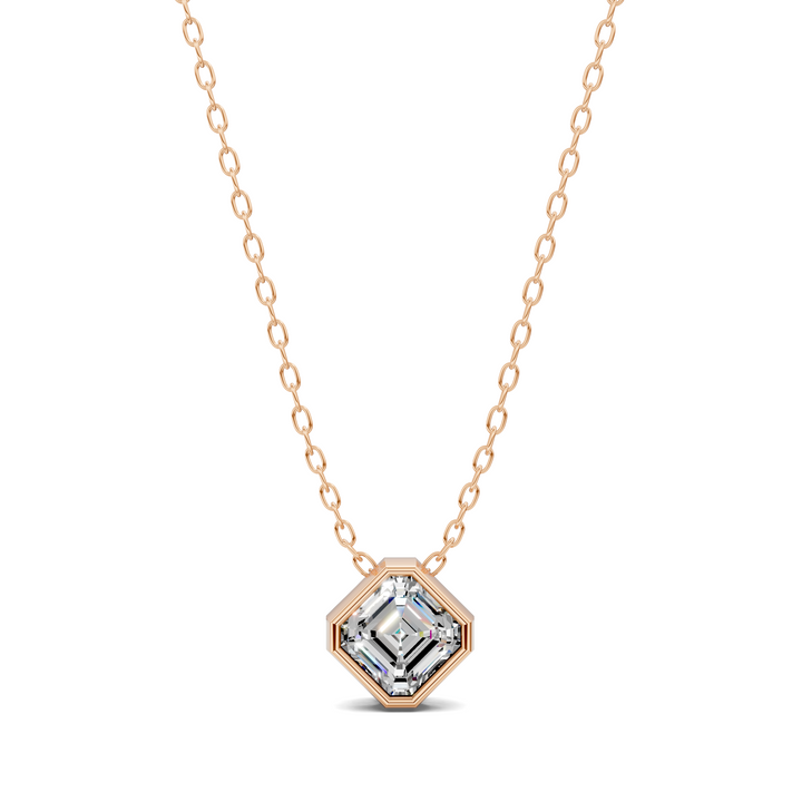 1.50CTW Asscher Bezel Pendant