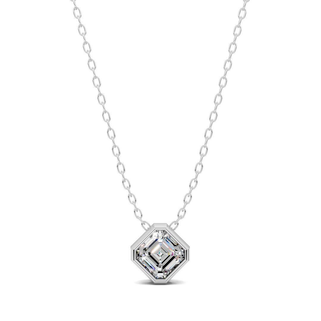 1.50CTW Asscher Bezel Pendant