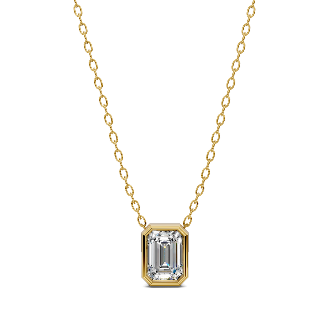 1.50CTW Emerald Bezel Pendant