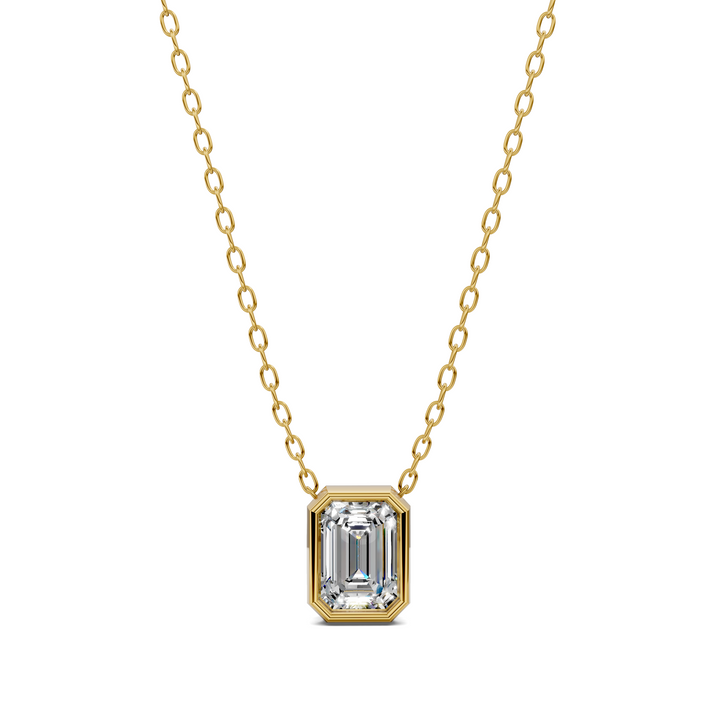 1.50CTW Emerald Bezel Pendant