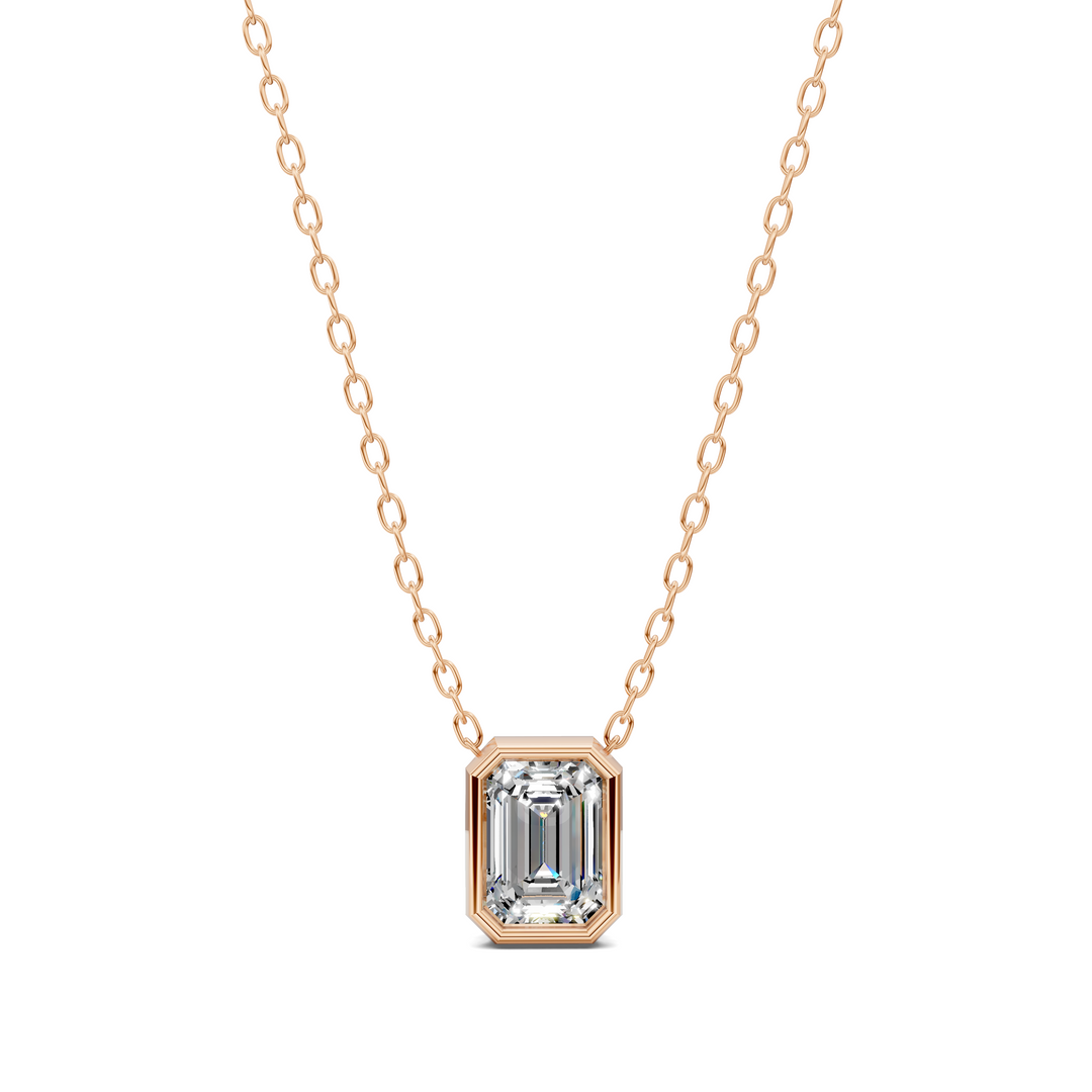 1.50CTW Emerald Bezel Pendant