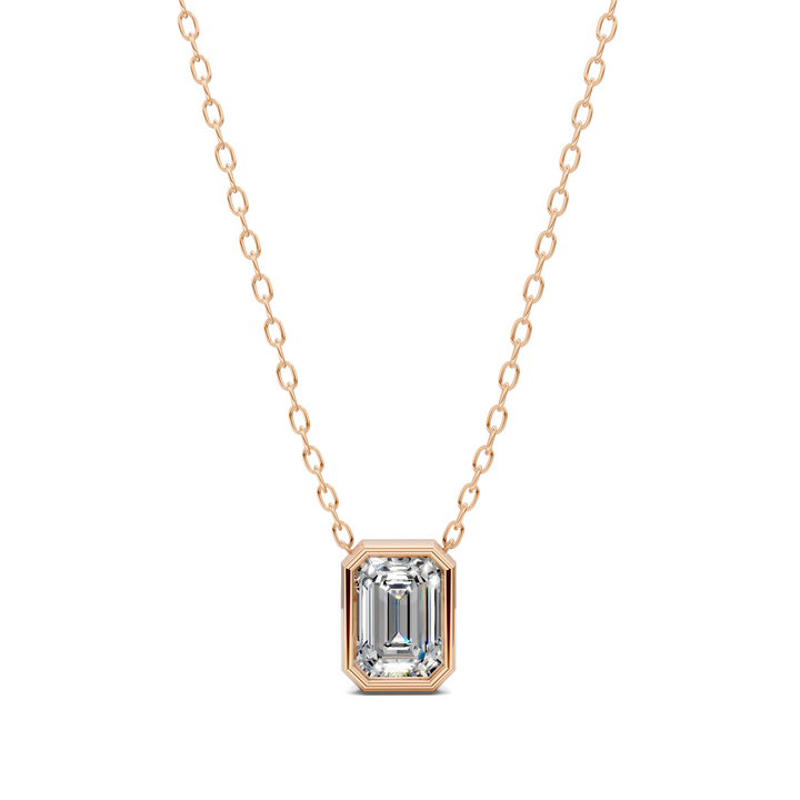 1.50CTW Emerald Bezel Pendant