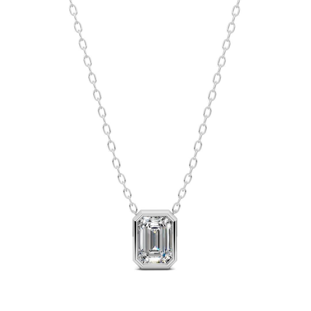 1.50CTW Emerald Bezel Pendant