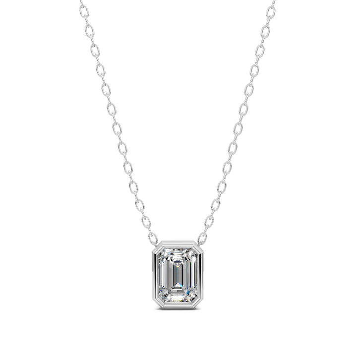 1.50CTW Emerald Bezel Pendant
