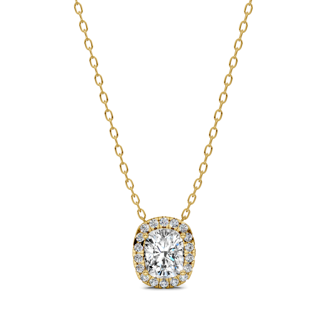 1.75CTW Halo Diamond Cushion Pendant