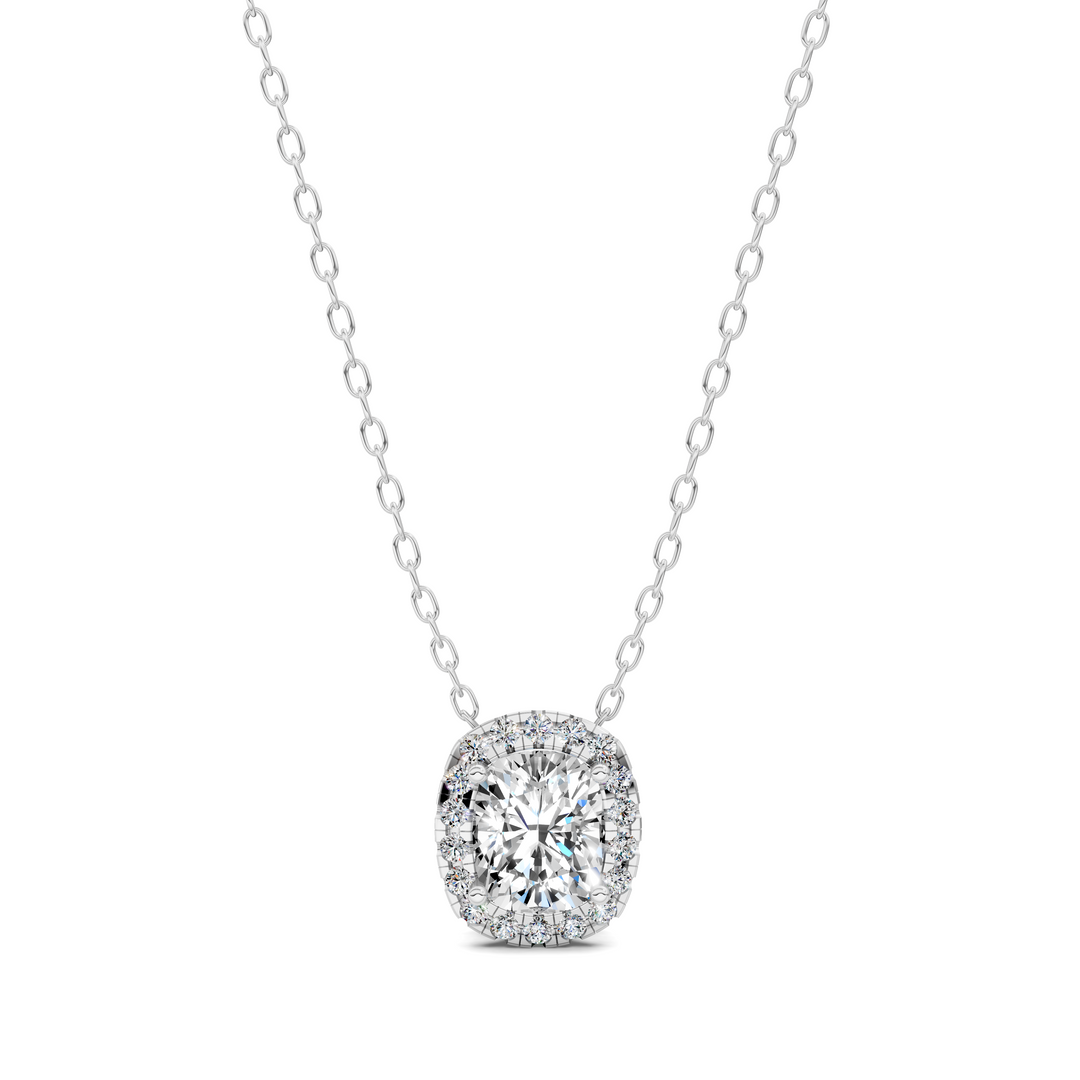 1.75CTW Halo Diamond Cushion Pendant