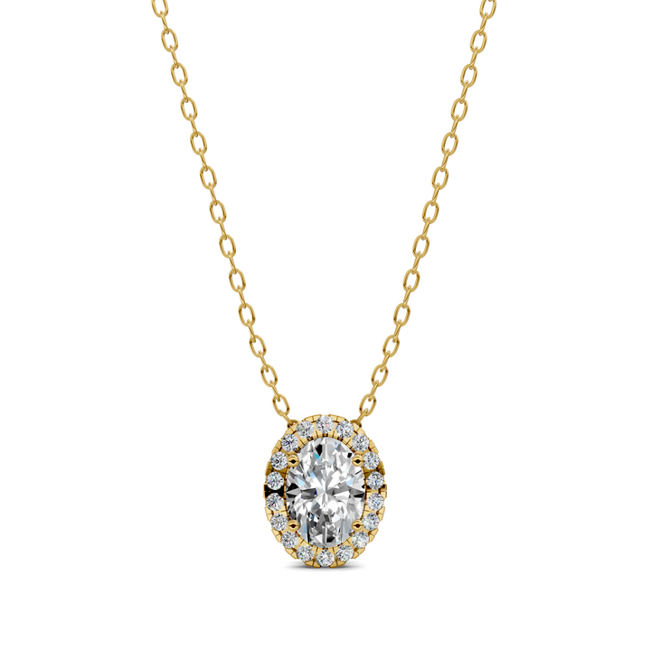 1.75CTW Halo Diamond Oval Pendant