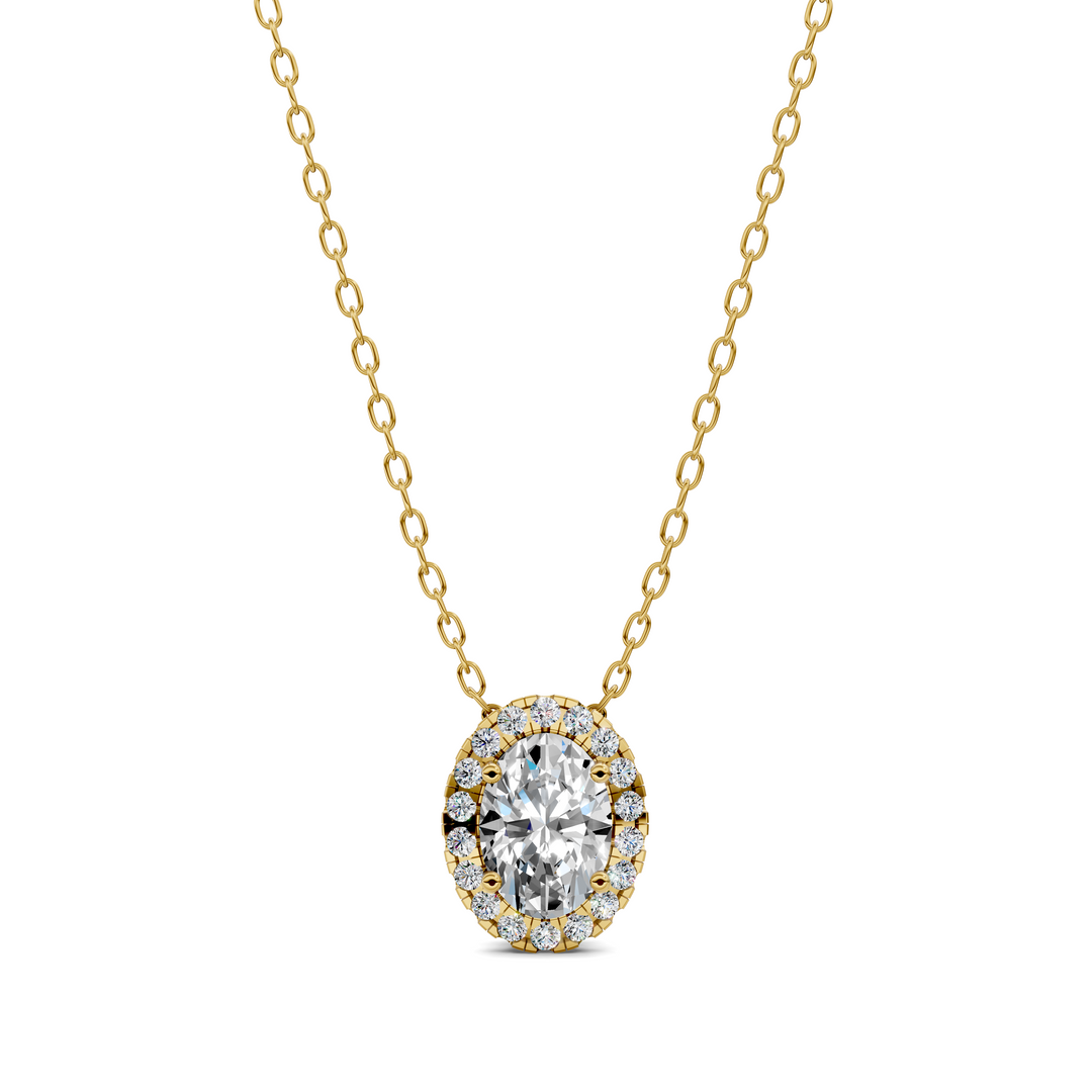 Halo Diamond Oval Pendant
