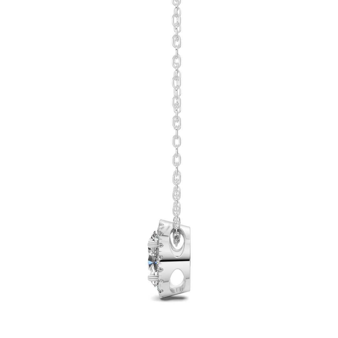 1.75CTW Halo Diamond Oval Pendant