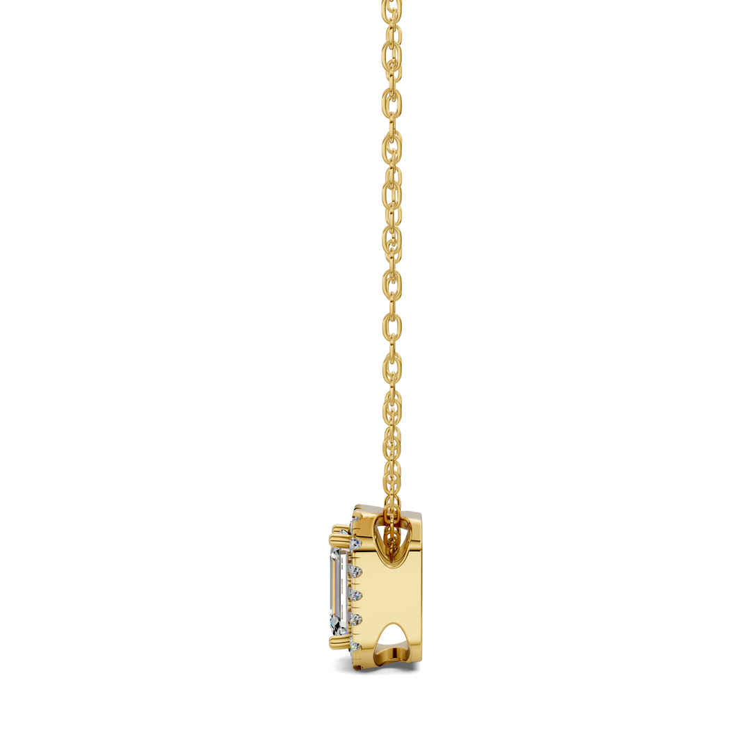 1.75CTW Halo Diamond Emerald Pendant