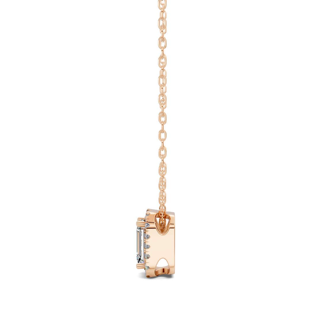 1.75CTW Halo Diamond Emerald Pendant