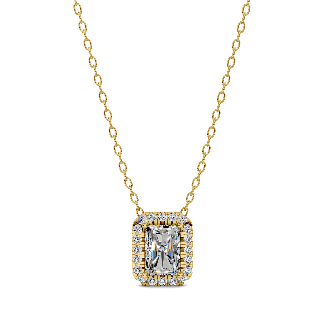 1.75CTW Halo Diamond Radiant Pendant