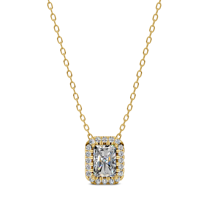 1.75CTW Halo Diamond Radiant Pendant