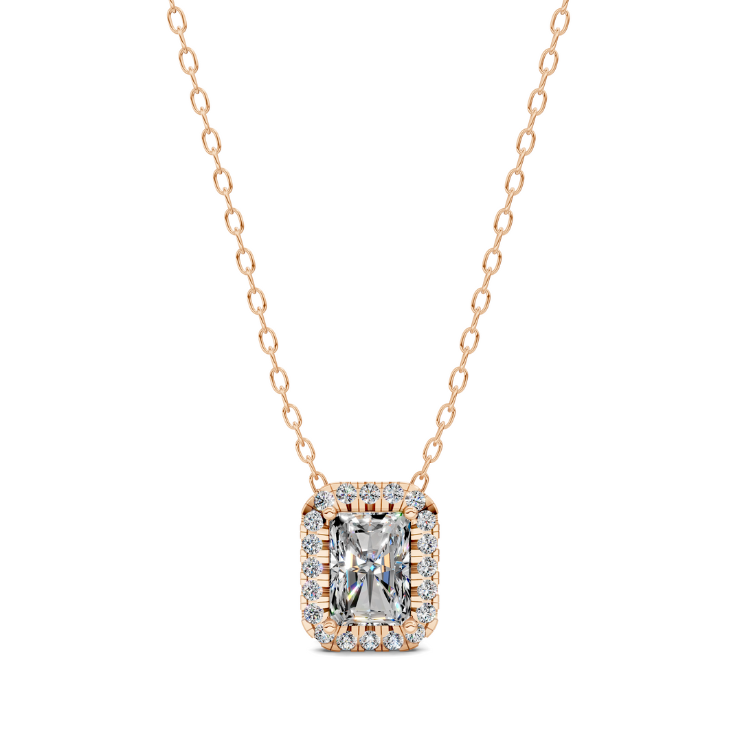 1.75CTW Halo Diamond Radiant Pendant