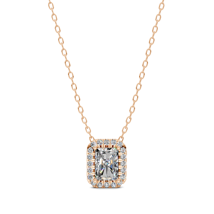 1.75CTW Halo Diamond Radiant Pendant