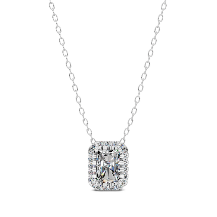 1.75CTW Halo Diamond Radiant Pendant