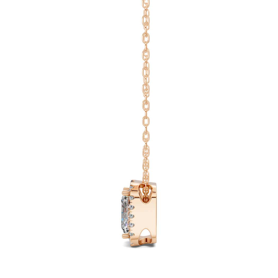 1.75CTW Halo Diamond Radiant Pendant
