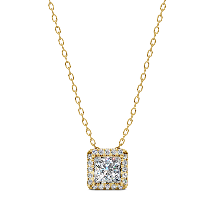 1.75CTW Halo Diamond Princess Pendant