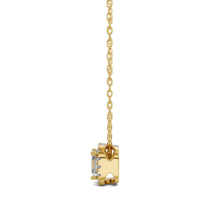1.75CTW Halo Diamond Asscher Pendant