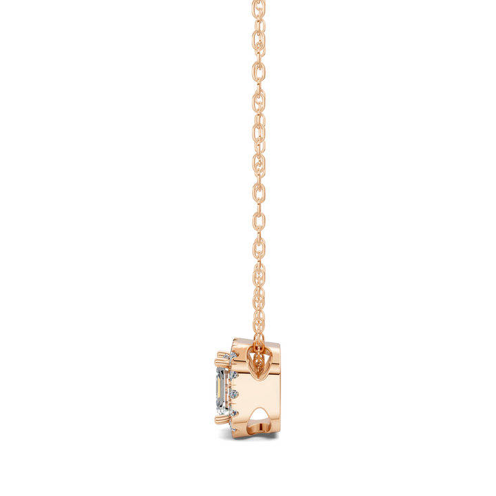 1.75CTW Halo Diamond Asscher Pendant
