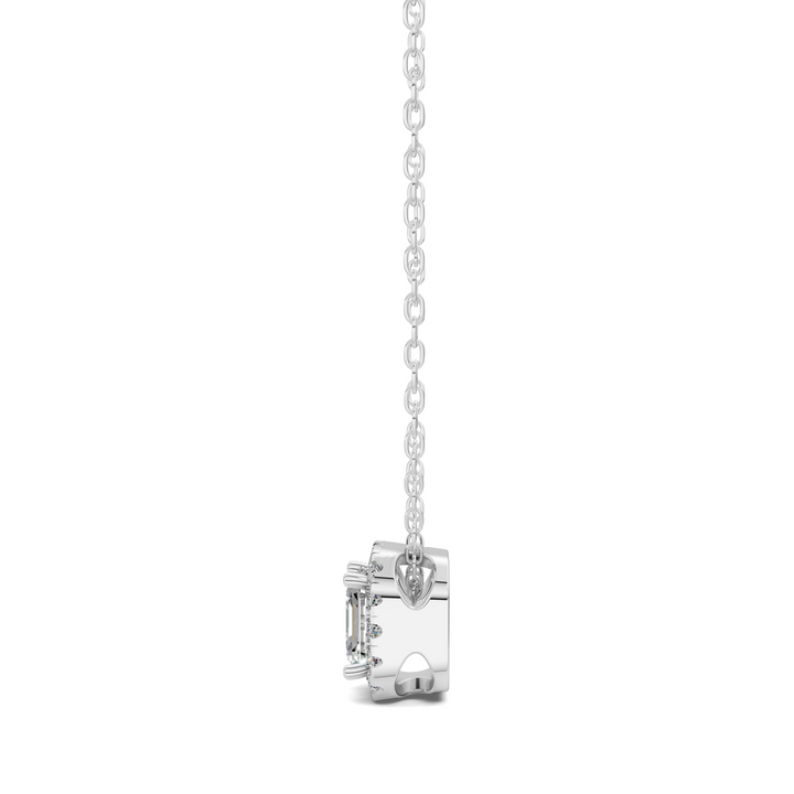 1.75CTW Halo Diamond Asscher Pendant