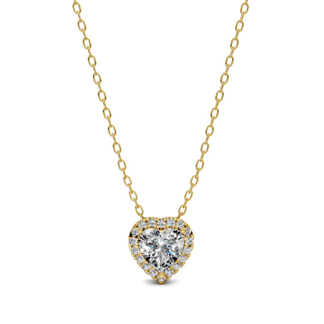 1.75CTW Halo Diamond Heart Pendant