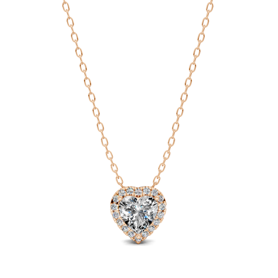 1.75CTW Halo Diamond Heart Pendant
