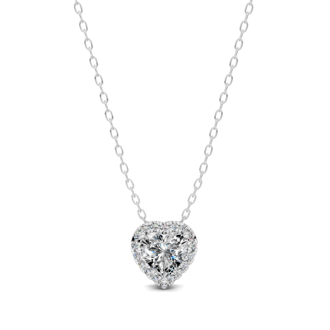 1.75CTW Halo Diamond Heart Pendant