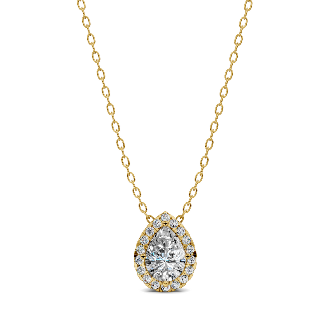 1.75CTW Halo Diamond Pear Pendant